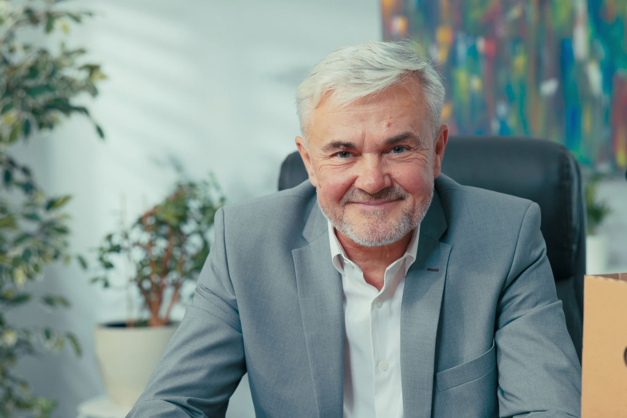 Close-up of face of smiling man